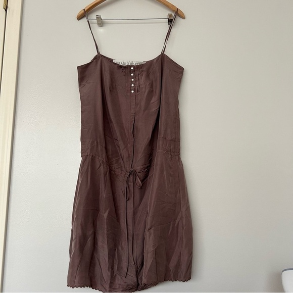 Lerario Beatriz 100% silk taupe romper 10 - Picture 2 of 12